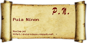 Puia Ninon névjegykártya